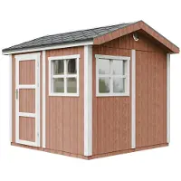 Timbela M913-REDWOOD RED - LP SmartSide Tuinhuis op houtbasis - 5,9 m² - 250x294xH252 cm - met vloer en verf