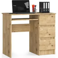 Akord Bureau Rechts A-6 / Computerbureau / Computer Tafel / Bureautafel Rechts / Artisan Eik / 90 x 77 x 50 cm