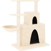 Syfax Kattenmeubel met sisal krabpalen 83 cm crèmekleurig