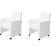 Syfax Eetkamerstoelen 2 st kunstleer wit