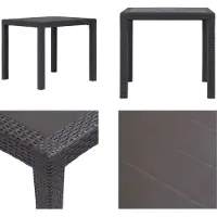 vidaXL Tuintafel Bruin 79 x 79 x 72 cm, kunststof, rotanlook - Tuintafel - Tuintafels - Buitenmeubel - Buitenmeubels