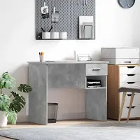 Prolenta Maison Exclusive - Bureau in betonkleur, 90 x 49 x 75 cm, gemaakt van houtvezel