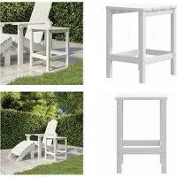vidaXL Adirondack tuintafel, wit, 38x38x46 cm, HDPE - Tuintafel - Tuintafels - Tafel voor de tuin - Tuinmeubels
