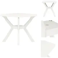 vidaXL Bistrotafel, wit, 70x70x72 cm, kunststof - Tuintafels