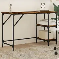 Prolenta Maison Exclusive - Bureau, gerookt eikenhout, 120x50x75 cm, metaal, houtvezel