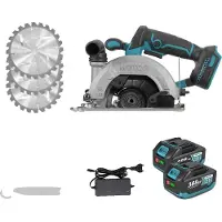 OEM Cirkelzaag, borstelloze motor, verstelbare snijhoek, 2x batterijset