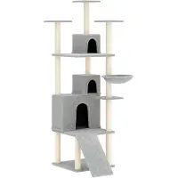 Syfax Kattenmeubel met sisal krabpalen 175 cm lichtgrijs