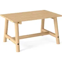 Costway salontafel, tuintafel van massief hout, rechthoekige koffietafel met lattenbodem, terras- of balkon tafel, 90x55x50cm, naturel