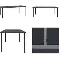 vidaXL Buiten eettafel, antraciet, 190x90x74 cm, staal - Tuintafel - Tuintafels - Buitenmeubel - Buitenmeubels