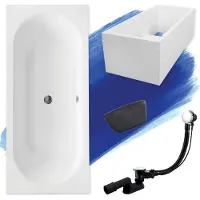 Besco VITAE ligbad 170 x 75 cm wit met baddrager met hoofdsteun