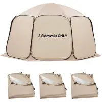 Vevor zijwand, geschikt voor een tuintent/paviljoen van 4500x4250 mm, zonwering, zilvercoating, 300D Oxford-stof, set van 3 (tent niet inbegrepen), voor buitengebruik, beige