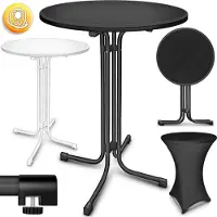 Tillvex Gastro statafel, inklapbaar, diameter 70 cm, met hoes, bistrotafel, klaar gemonteerd, klaptafel, rond, weerbestendige partytafel, tuintafel, binnen en buiten