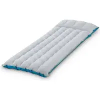 Intex Opblaasbaar luchtbed, Fibertech, voor 1 persoon, 184 x 67 x 17 cm, grijs, met vinyl coating
