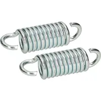 KOTARBAU 2 Stuks Schommelveer, Veer voor Hangmat, 5 mm, Verzinkt Staal, 10 Windingen, Zilver, Hangstoel Veer, Hangstoelveer, Trekveer met Haken, Hangmat trekveer