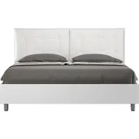 Ityhome Egos Annalisa 160x190 tweepersoonsbed, wit, met kussens van kunstleer