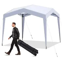 Costway Paviljoen 3x3 meter, opklapbaar paviljoen met transporttas, tuinpaviljoen, waterdicht, geschikt voor gebruik in de winter, opklapbaar tuintent, zonder muggennet