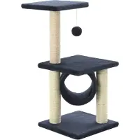 Syfax Kattenkrabpaal met sisal krabpalen 65 cm donkerblauw