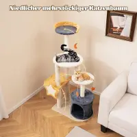 Northio Kattentoren met schuilhol, pluche zitplaats, speeltjes, plateaus, afmetingen 60 x 41 x 128 cm
