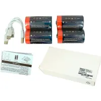 PowerSmart 4x USB-D oplaadbare Li-ion batterij, Type C, geschikt voor Arlo camera's, zaklampen, microfoons, speelgoed, nachtzichtbrillen, rookmelders