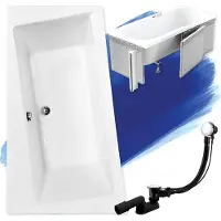 Badland INFINITY hoekbad 170 x 110 cm links wit met styropor ombouw