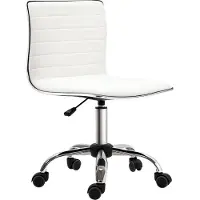 HOMCOM bureaustoel - Polyurethaan - 48x52x90cm - Wit