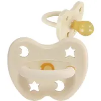 Hevea Fopspeen - Natuurlijk rubber / Milky White / rond / ster & maan (0-3 ma.)