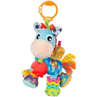 Playgro - Activiteiten Vriend Clip Clop- Baby- Speelgoed - Hangspeeltje - Kinderwagenspeeltje - Rammelaar - Kinderwagenaccessoire - Buggyaccessoire - Educatief Speelgoed - Knuffeldier