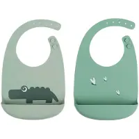 Done by Deer Croco slabbetje 2-pack Groen