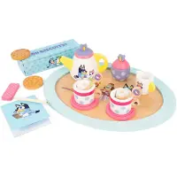 Bluey - Tea Party Set - Houten 18-delige speelset met dienblad, theepot, theekopjes, koekjes en notitieblok voor kinderen van 3 jaar en ouder - Im