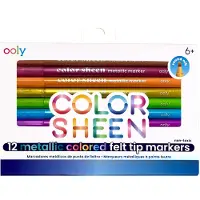 Ooly metallic gekleurde viltstiftstiften set van 12 kleuren voor wit of zwart papier teken- en kleurstiften voor kinderen en volwassenen Kleurrij