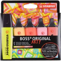 Stabilo Markeerstift - BOSS Original Arty - Portemonnee van 5 - Warme kleuren