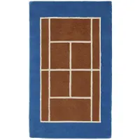 OYOY Decke - Tennis Decke - 150x88 cm - Caramel/Optik Blue - - One Size - Decken