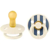 BIBS Studio Colour 2 Pack Pin - Ivory Steel Blue | +6 maanden 2 St Speen