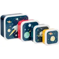 A Little Lovely Company Brotdosen-Set - 4 Teile - Space - - One Size - Brotdosen