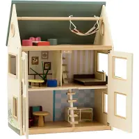 Kids Concept Poppenhuis - Aiden - 46 cm - Hout/Meerkleurig - - OneSize - Poppenhuizen