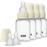 BIBS - Baby Bottle Round Silicone 4 Pack - Ivory - 150 ml