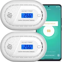 Aroha Smart Connect Koolmonoxidemelder - 10 jaar batterij - Slimme CO melder met app Tuya & SmartLife - Multipack 2 set