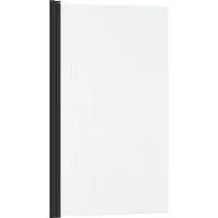 Aurlane Opklapbaar Badwand 80x140cm - Matzwart Profiel - Gegolfd Gehard Glas 5mm - Wave