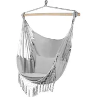 Northix Grijze Braziliaanse hangstoel met kussens - perfect voor tuin