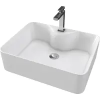 Aurlane Vasque à poser rectangle en céramique - 48x37x13.5cm - RECTANGULAR