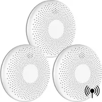 Aroha Link Combimelders - 10 jaar batterij - 3 Koppelbare rookmelder & koolmonoxidemelder - Draadloos gekoppelde brandmelder & CO melder - 3 stuks