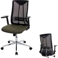Mendler Bureaustoel -J53, bureaustoel ergonomisch kunstleder ~ olijfgroen