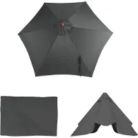 Mendler Vervangende hoes voor parasol Florida, parasolhoes Vervangende hoes, Ø 3 m polyester 6 baleinen ~ antraciet