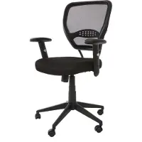 Mendler Professionele bureaustoel Seattle, directiedraaistoel, 150 kg belastbaar, stof/textiel ~ zwart met armleuningen