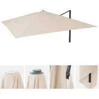 MCW Vervangende hoes voor luxe zweefparasol -A96, parasolhoes, 3x4 m (Ø 5 m), polyester ~ crème