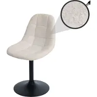Mendler Eetkamerstoel HWC-A60, keukenstoel, draaistoel, staal, gecertificeerd, stof/textiel: bouclé (450g/m²), beige