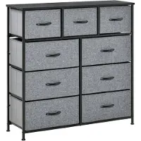 HOMCOM -Stoffen Dressoir-100x30x100cm-Polyester-Grijs