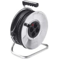 Bachmann stalen kabeltrommel, 4-voudig, 50 meter, H05RR-F 3G1,5mm, IP20