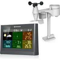 Bresser Weerstation 5-in-1 - Met Multifunctionele Buitensensor - Met Regen- en Windmeter - Grijs