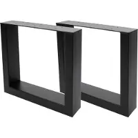 MCW Set van 2 tafelpoten -H33, voor salontafel bank tafelframe tafelloper, industrieel 37x40cm ~ zwart